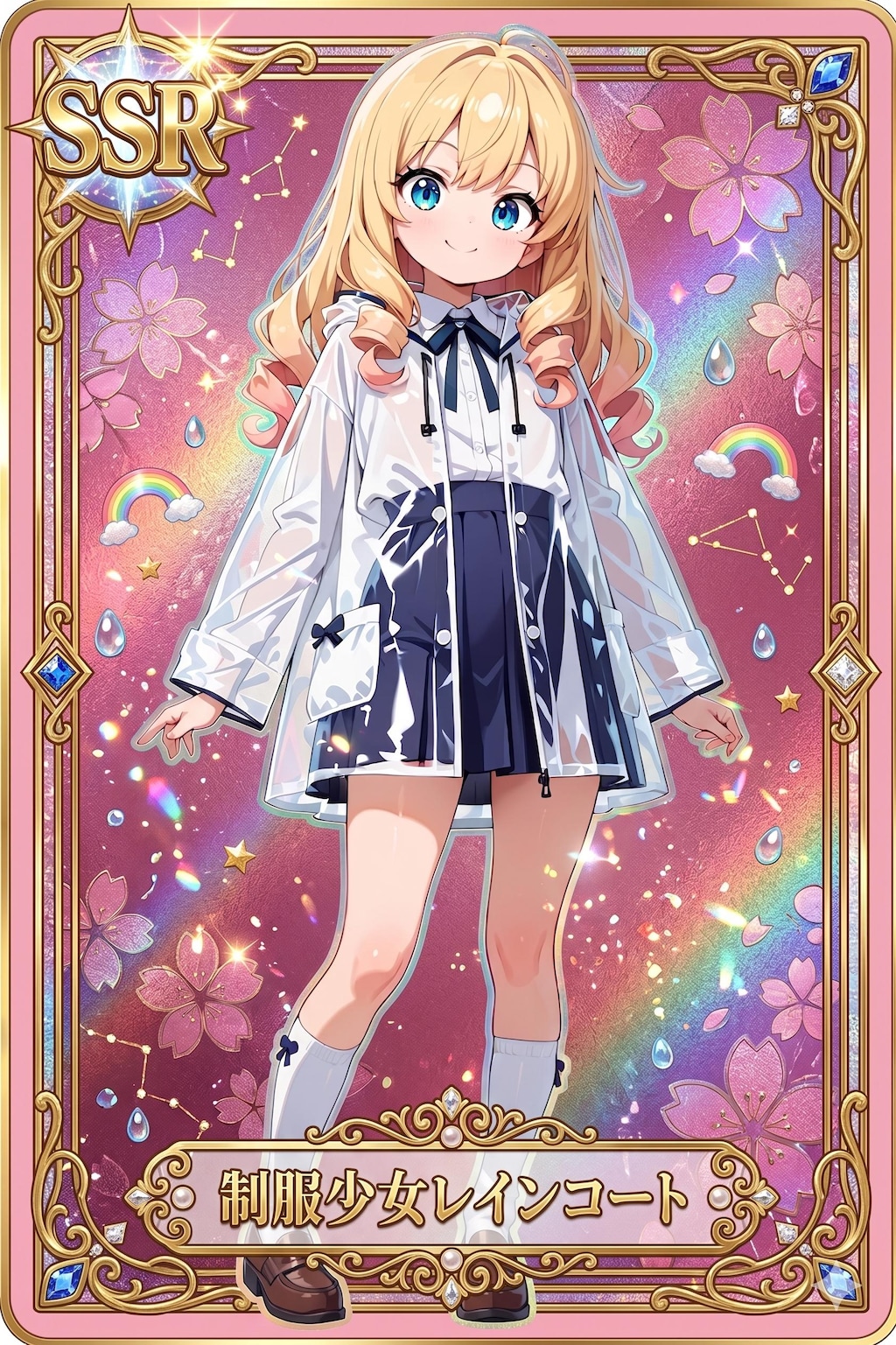 制服少女レインコート！