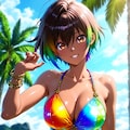褐色ビキニギャル72 2枚目