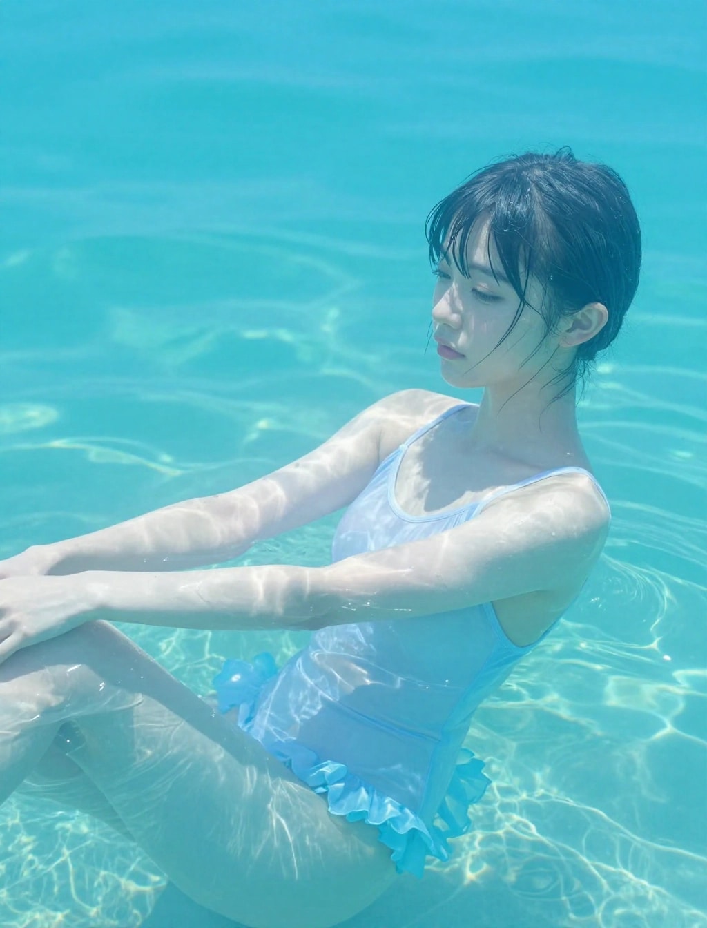 ブルーの水着
