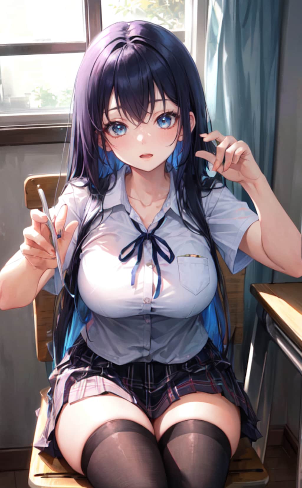 ただ机に座っているだけの女子高生