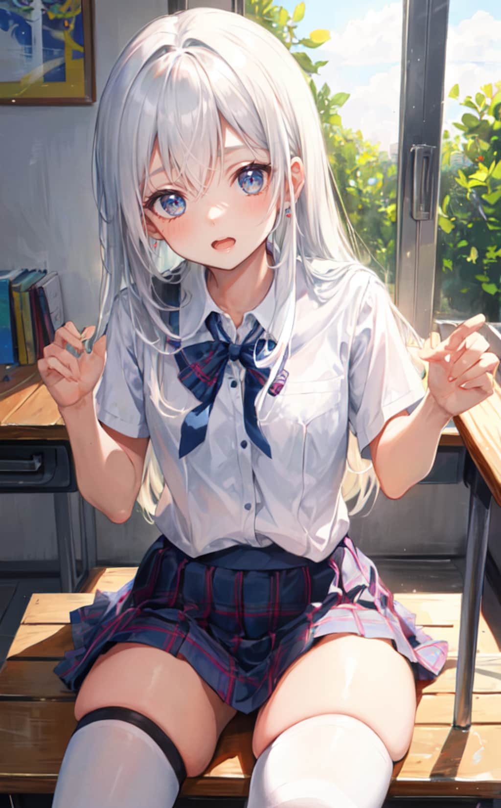 ただ机に座っているだけの女子高生