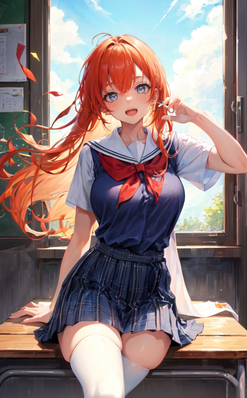 ただ机に座っているだけの女子高生