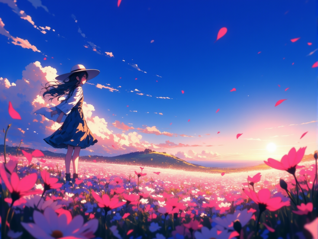 夕暮れの花畑_8