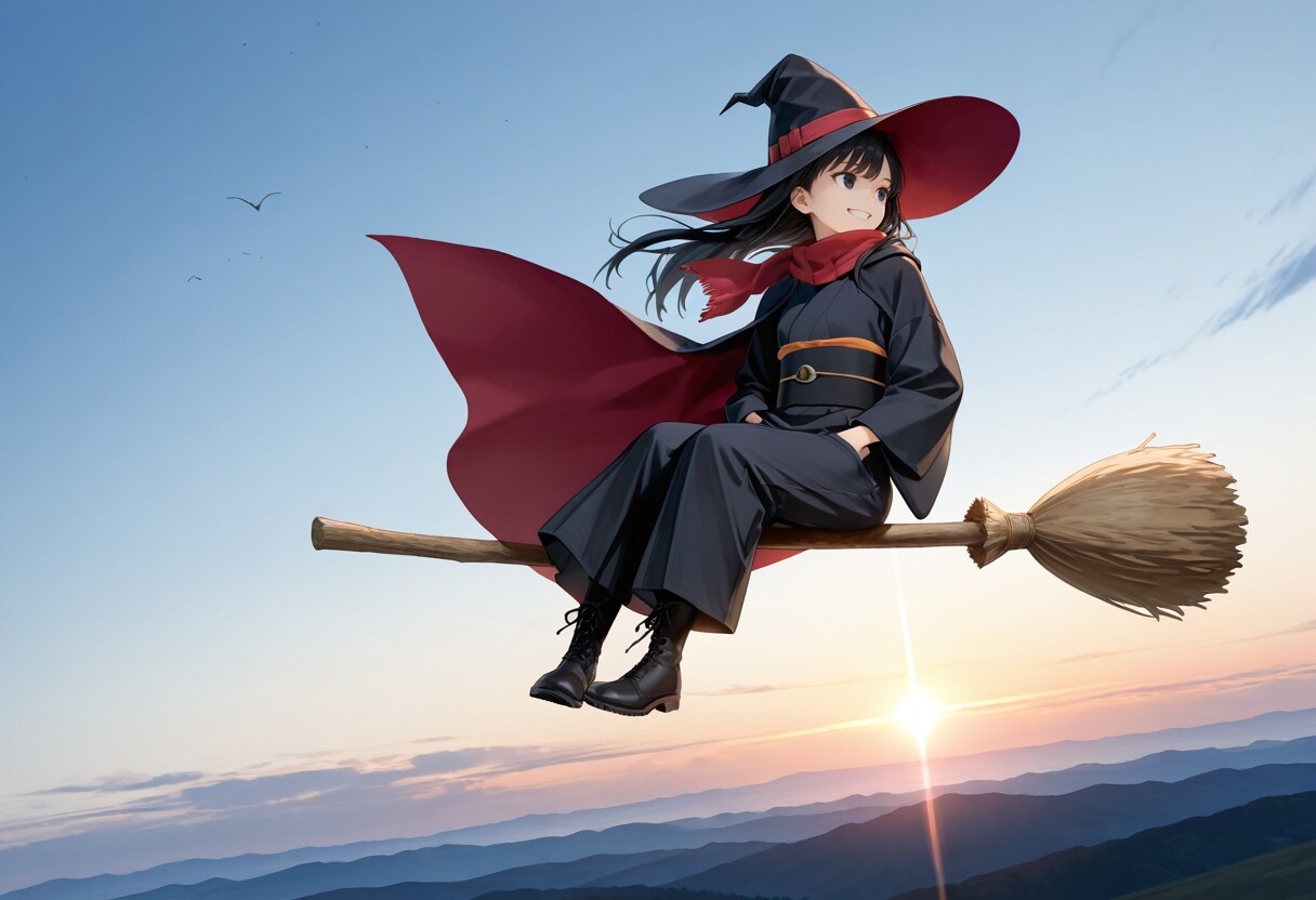 空を旅する魔女さん