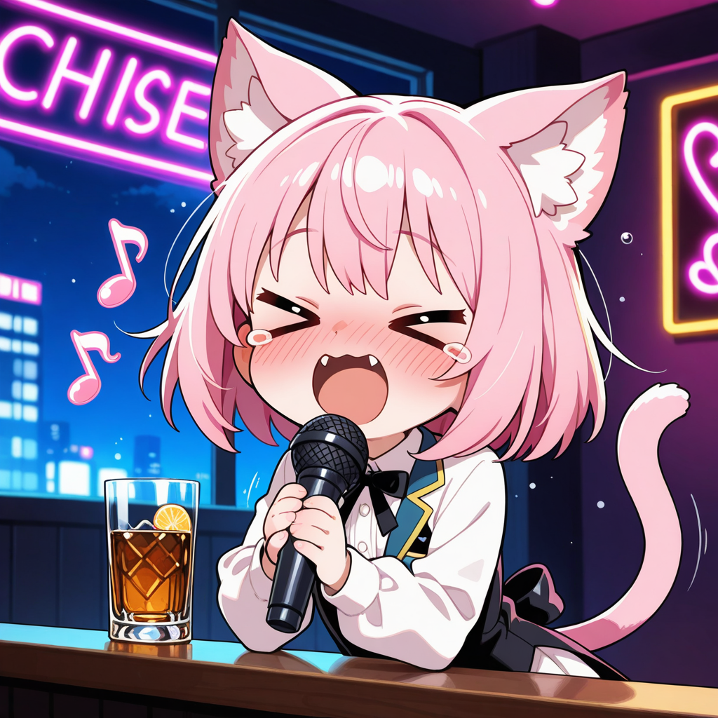 カラオケＢＡＲで熱唱するねこちゃん！！