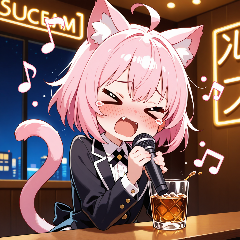 カラオケＢＡＲで熱唱するねこちゃん！！