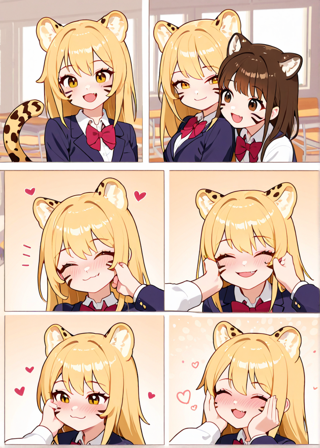 チーターちゃんはスキンシップが好き