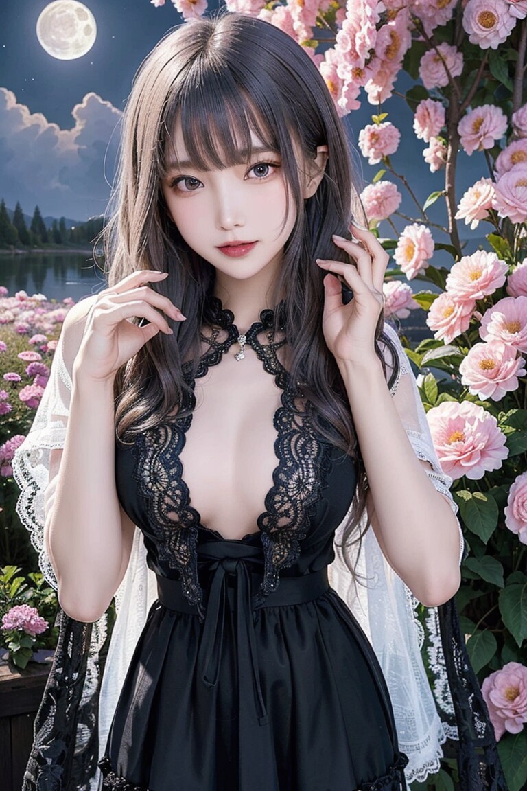 満月に輝く美女#2