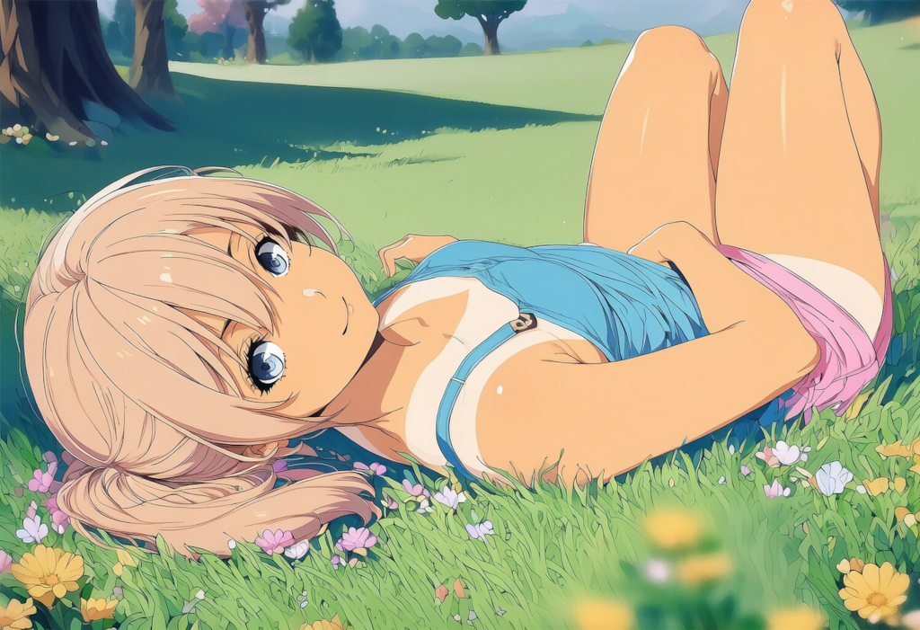 木陰で寝そべり