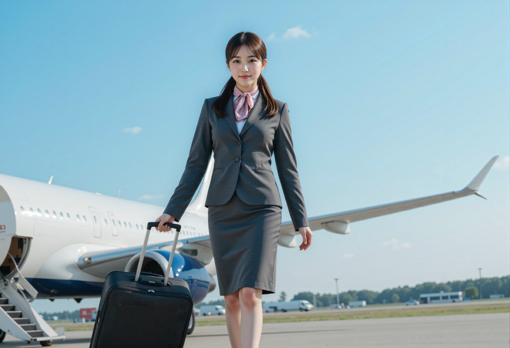 搭乗する客室乗務員