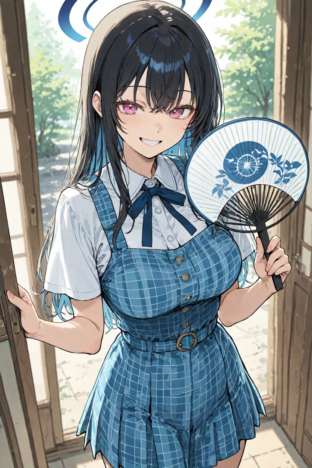 扇風機向かって「あ゛〜」をする少女 | の人気AIイラスト・グラビア