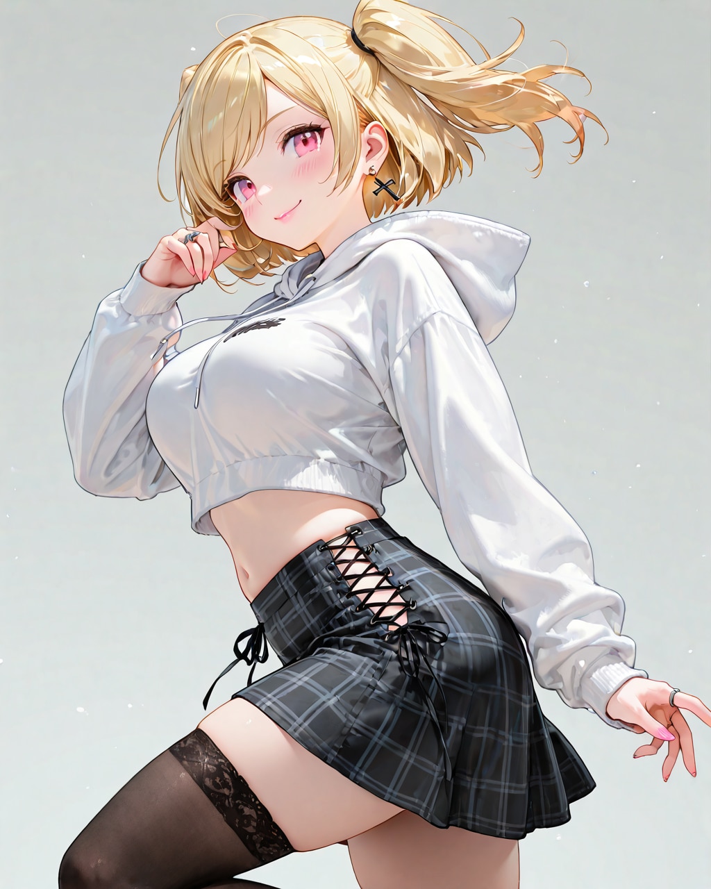 食い込む太ももとお腹