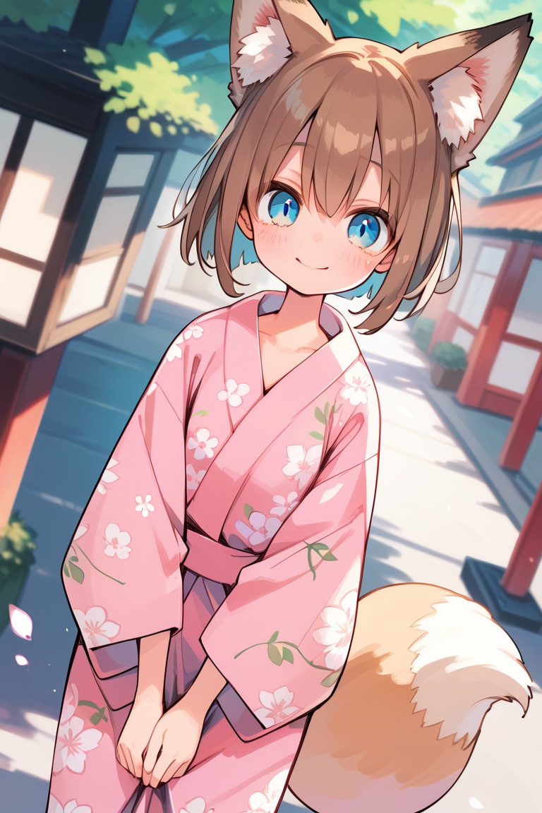 浴衣の狐娘さん | の人気AIイラスト・グラビア