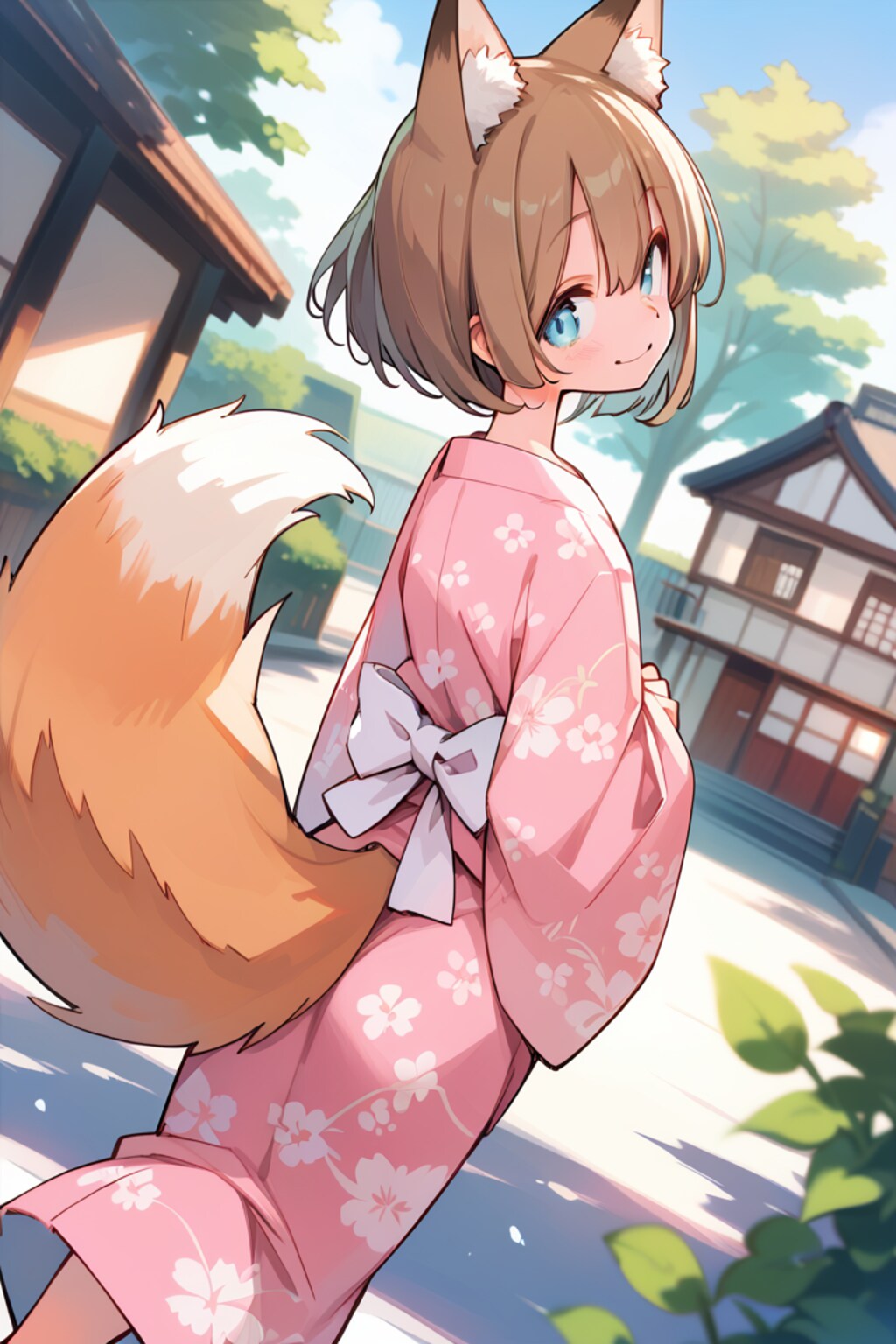 浴衣の狐娘さん