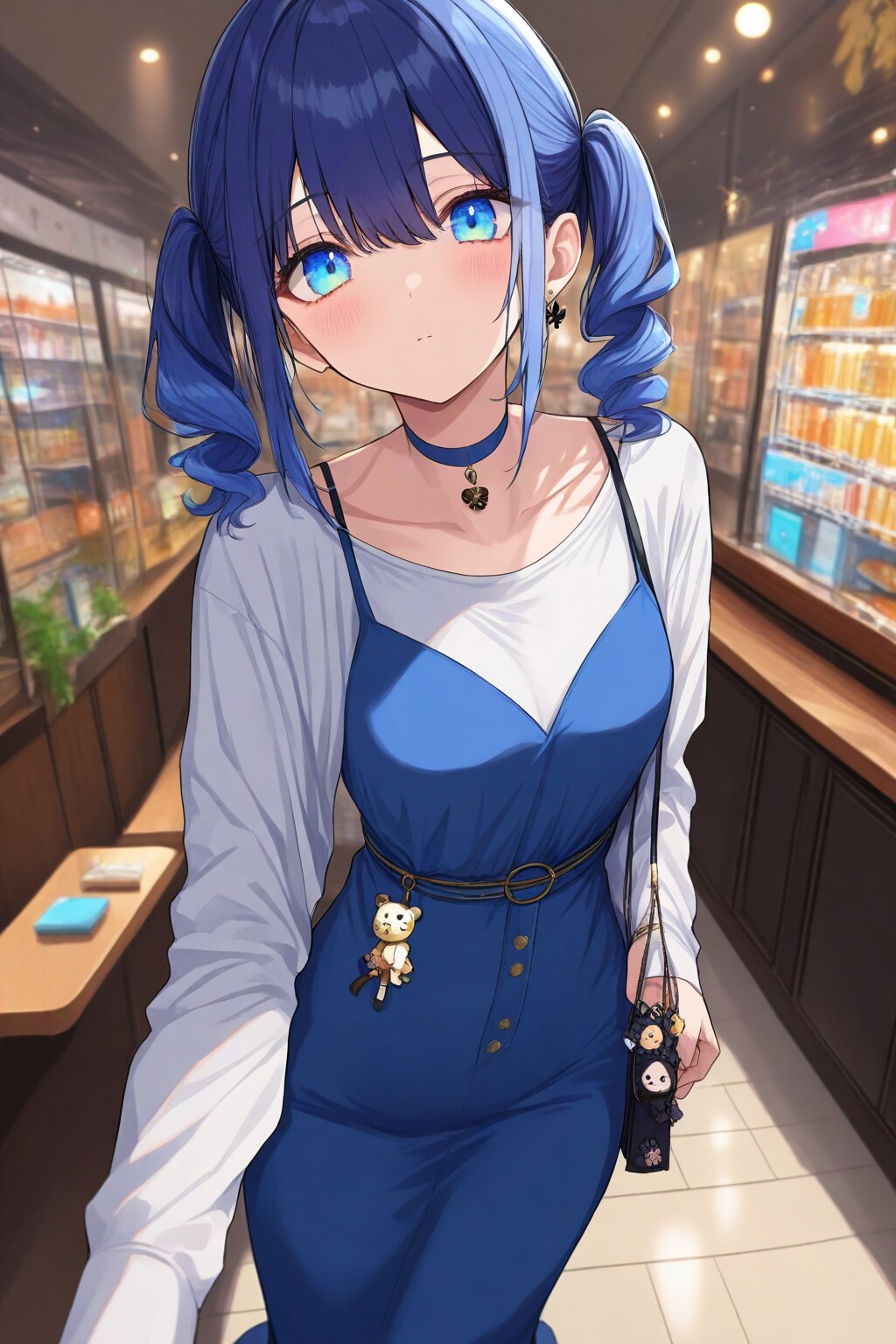 青いチョーカーの女の子 | の人気AIイラスト・グラビア