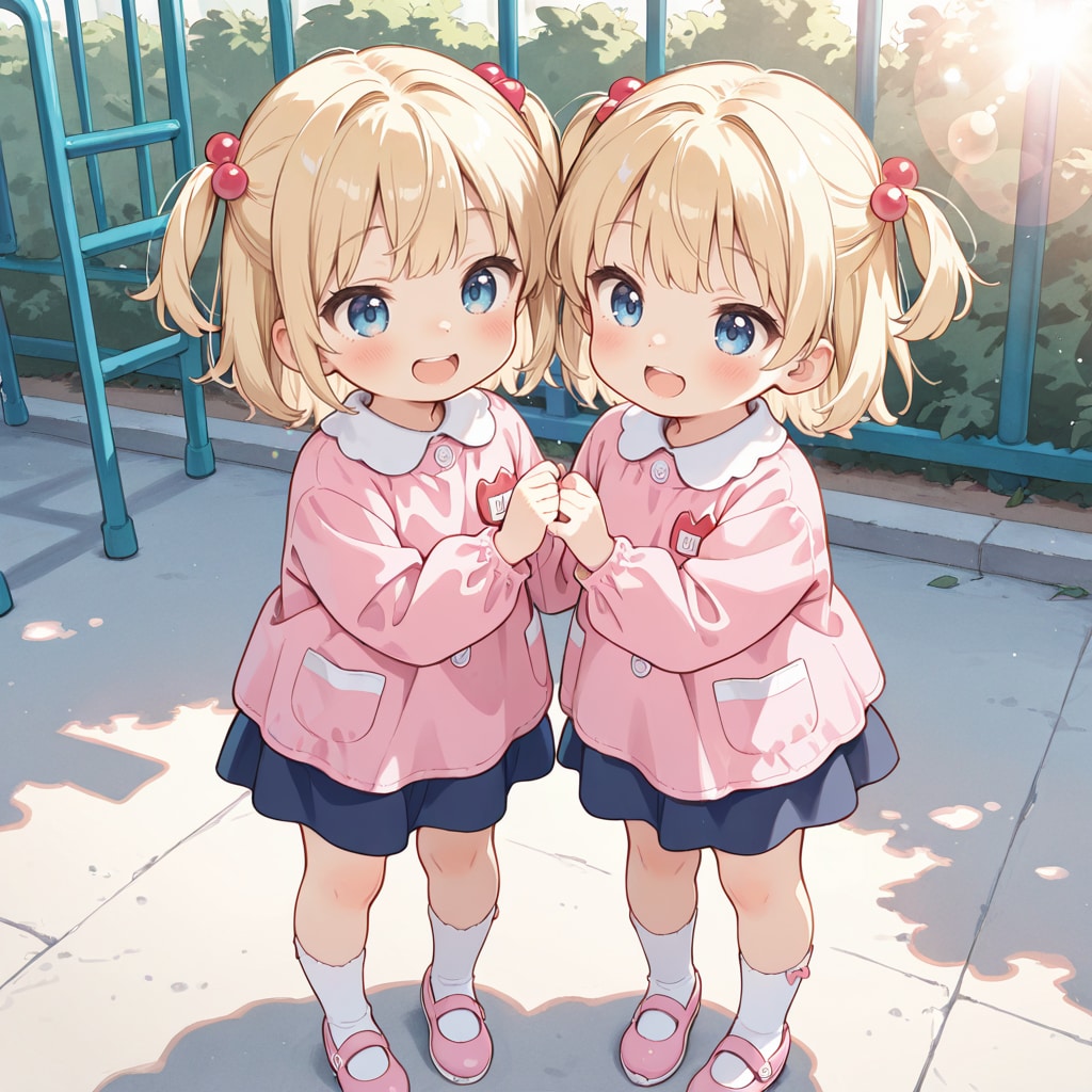 双子の幼稚園児