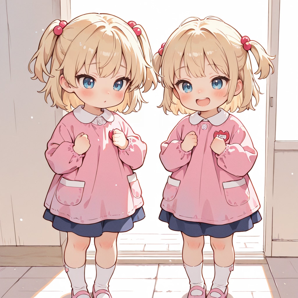 双子の幼稚園児