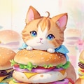 猫とハンバーガー 2枚目