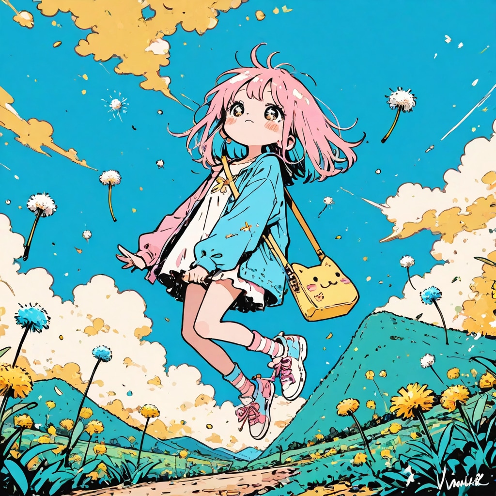 たんぽぽの丘で | の人気AIイラスト・グラビア