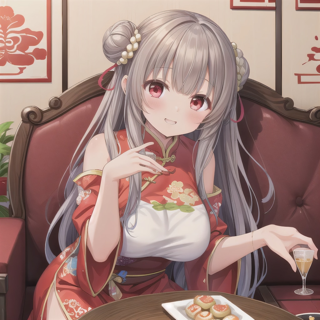 灰髪ロングで中華服の少女２