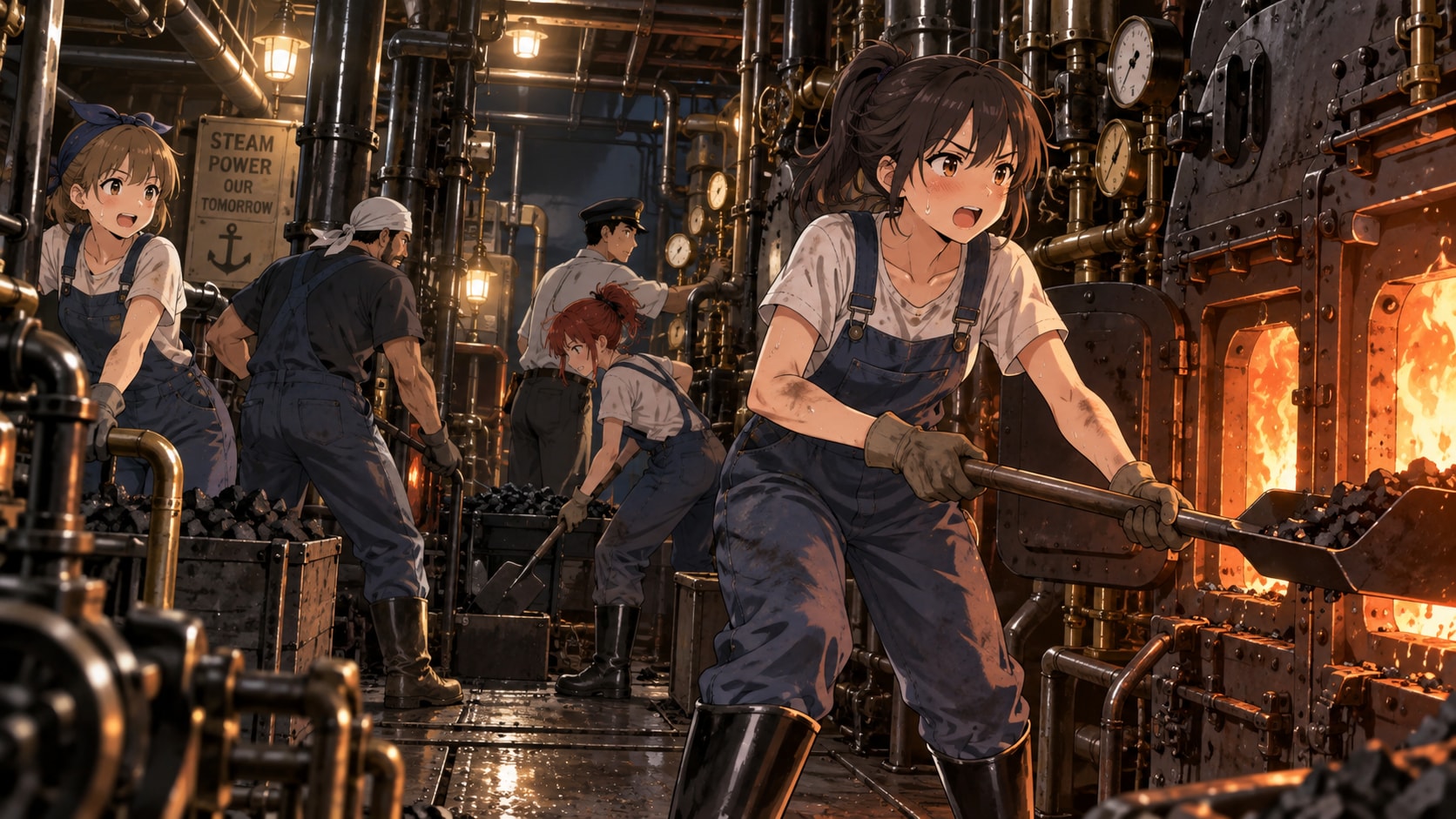 機関室で働く人々 | の人気AIイラスト・グラビア