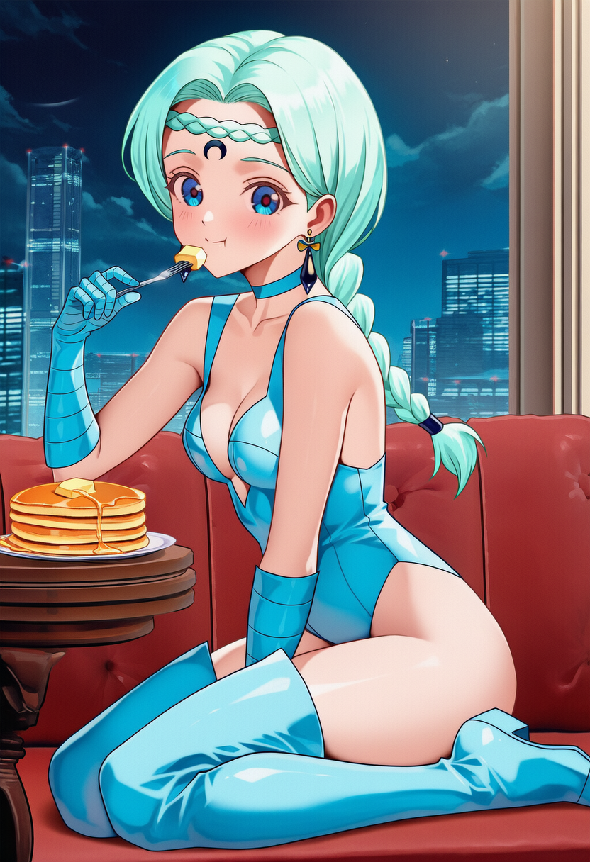 パンケーキを食べるベルチェ