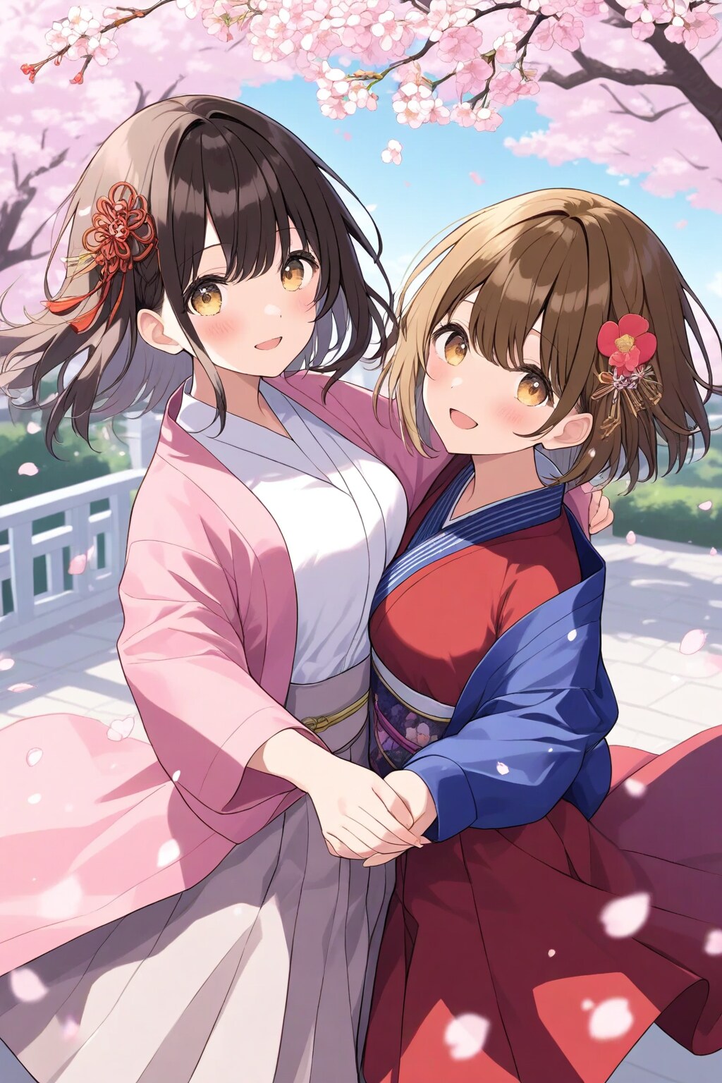 桜の下で