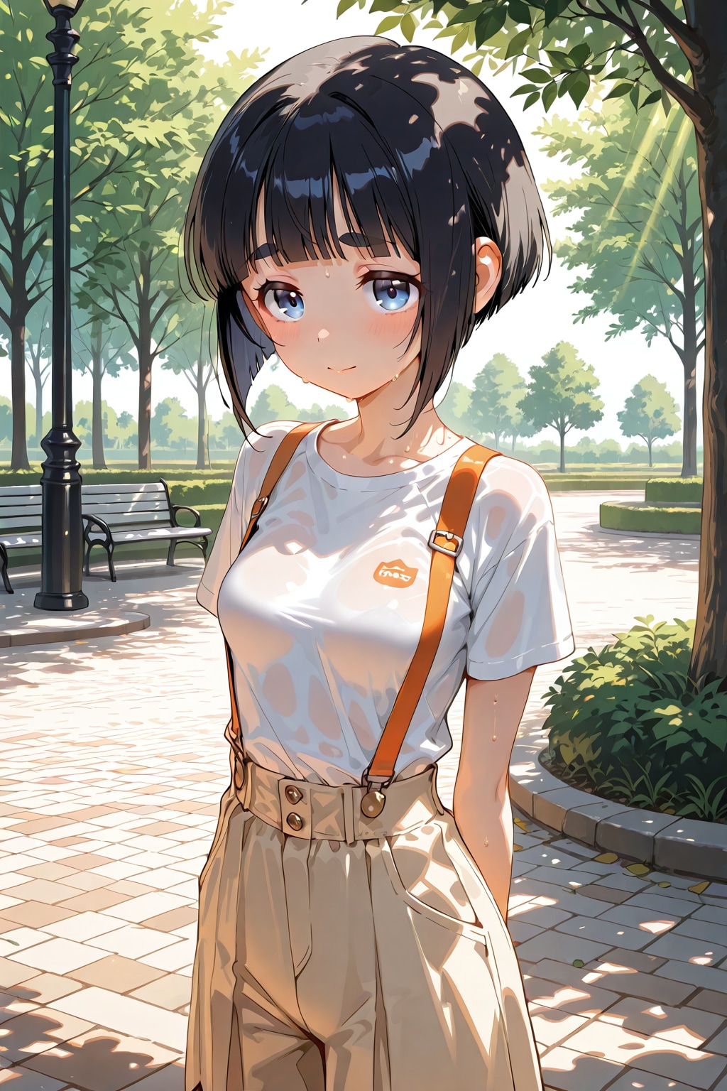 公園で私服編