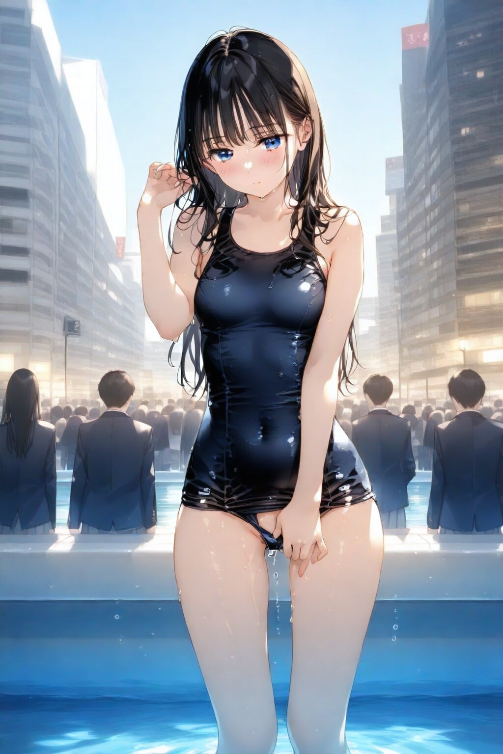 22th。水着で街に立ってみた。