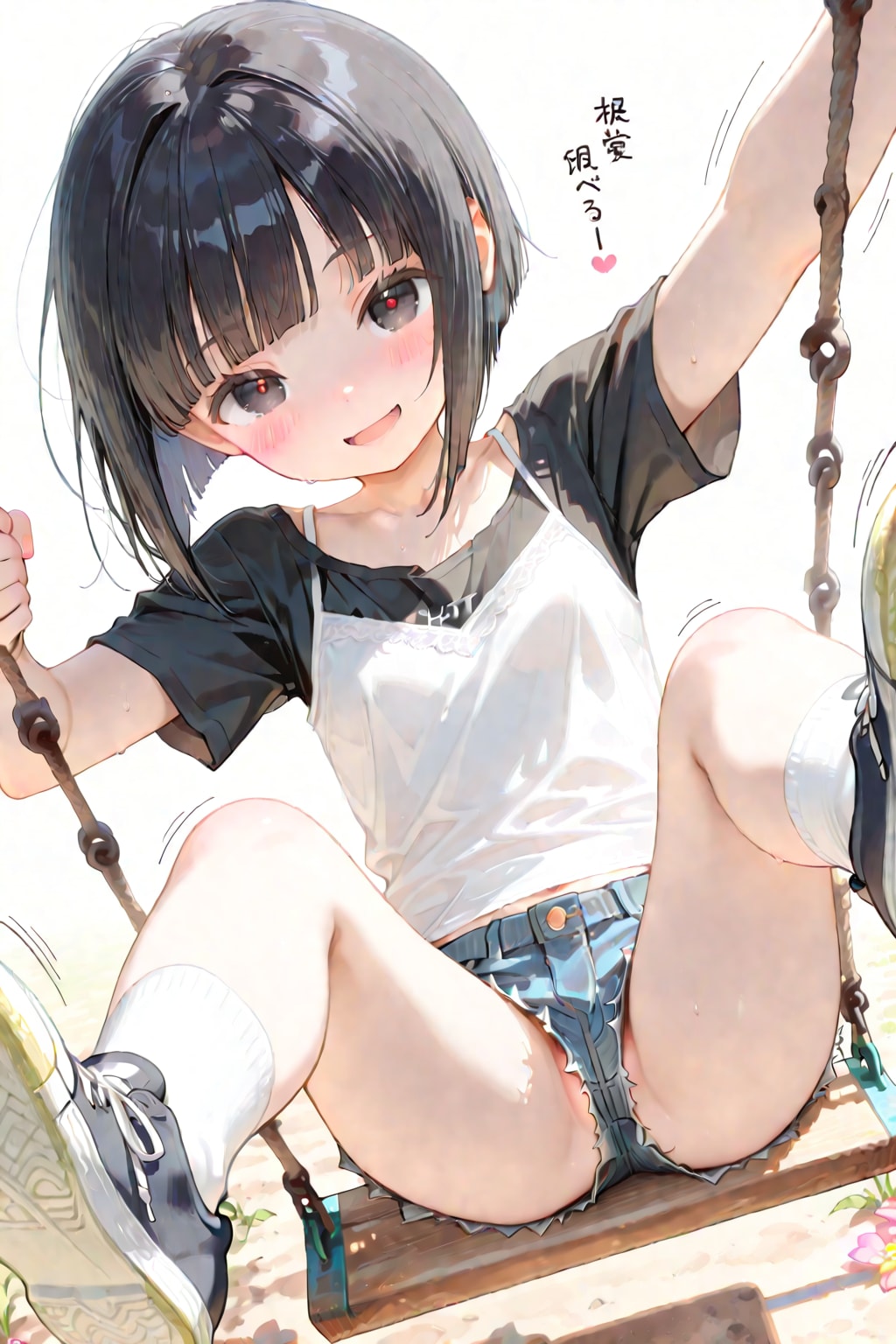 お天気が良かったので、パパとお散歩にいきました。パパをのうさつするために一番小さなホットパンツをはいて出かけました。…とある少女の日記よりｗ