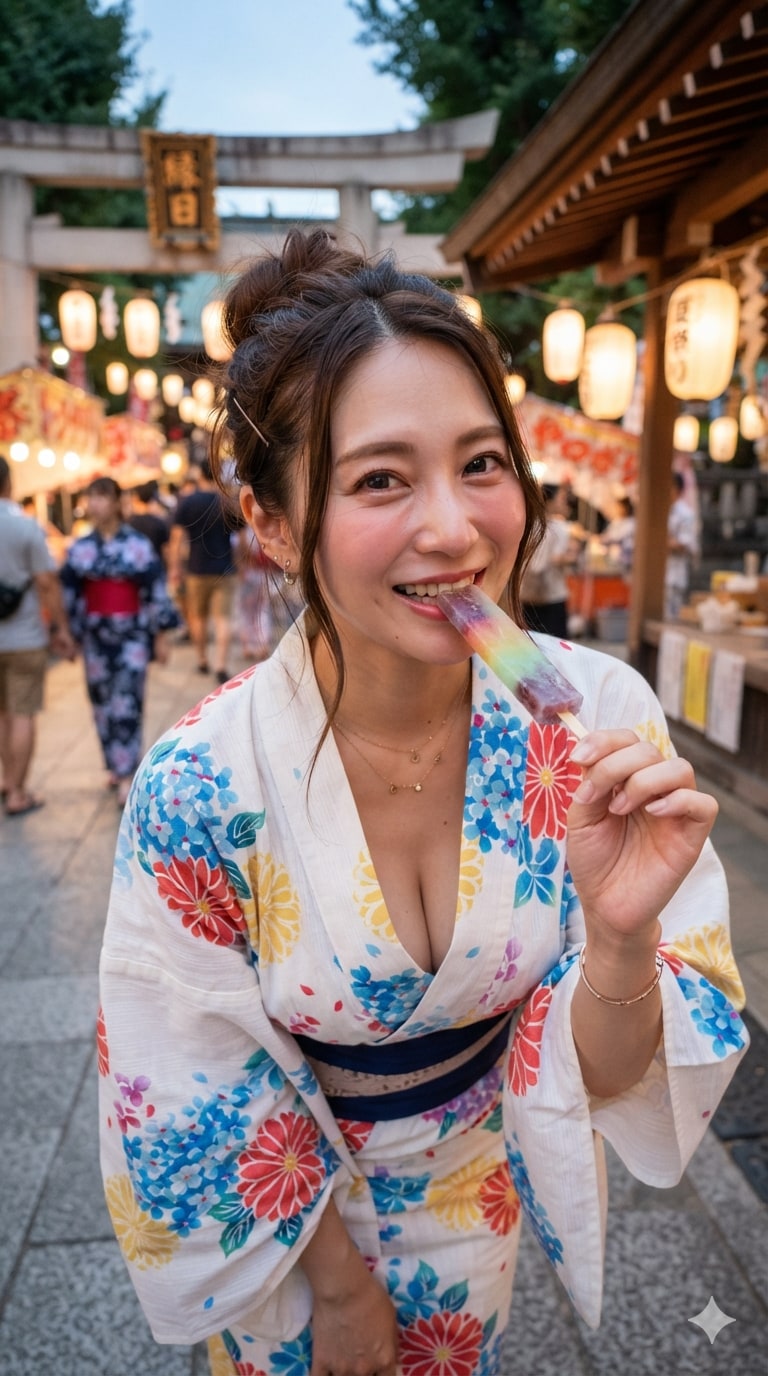 祭りと浴衣と棒アイス