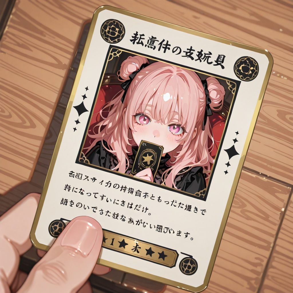薄桃色のフォトカード（ラッキーアイテム）