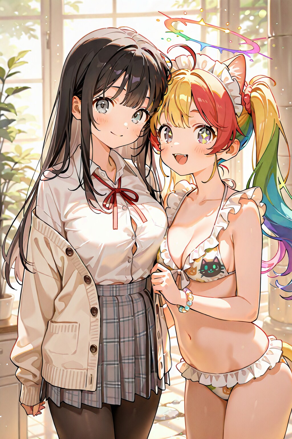 黒髪ロングちゃんといしころちゃん