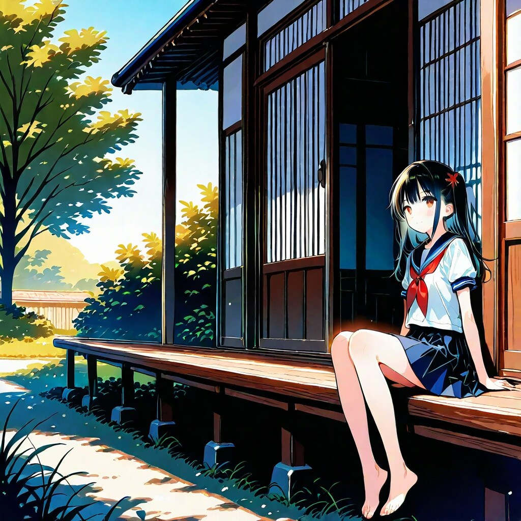 縁側で日向ぼっこ