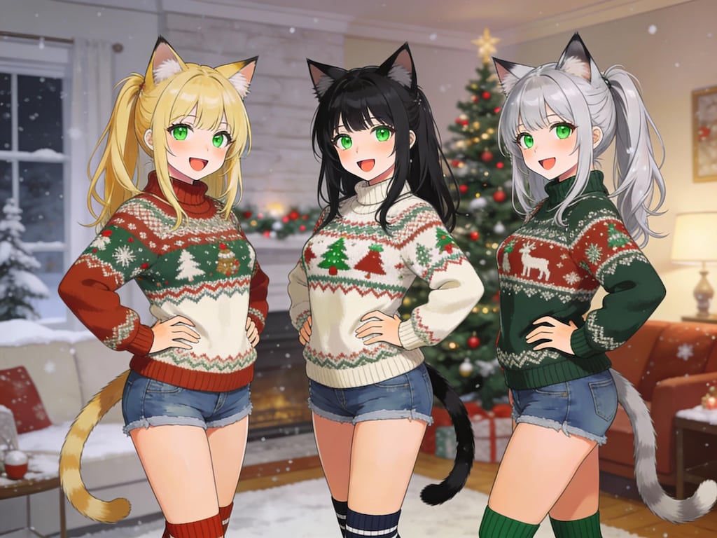 着てはもらえぬセーターを～♫　いーや、着てもらうよ。クリスマスウイーク日替わりローテで！お揃いで！