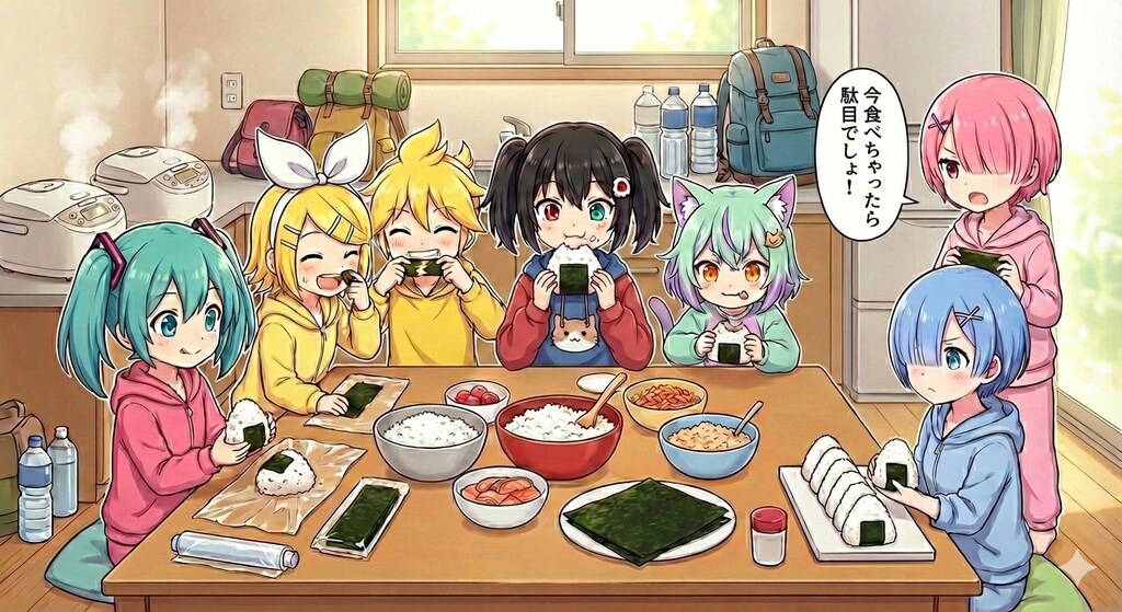 皆でハイキングのおにぎり作り🍙