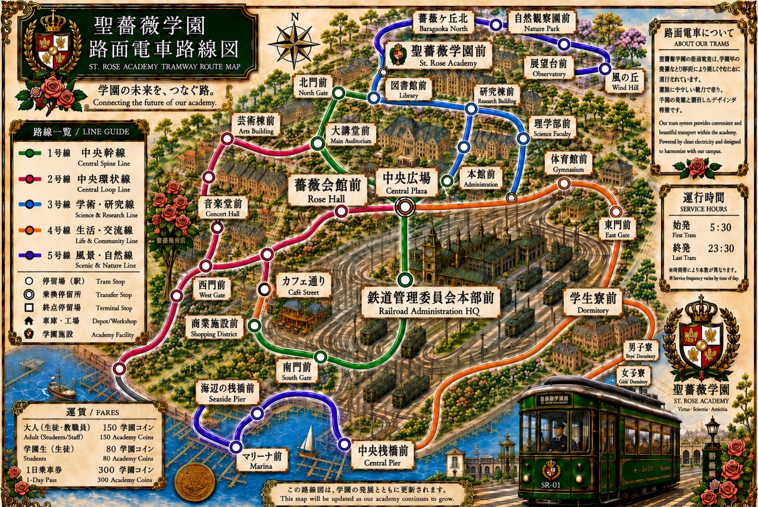 聖薔薇学園編〜路面電車路線図【第4版】〜