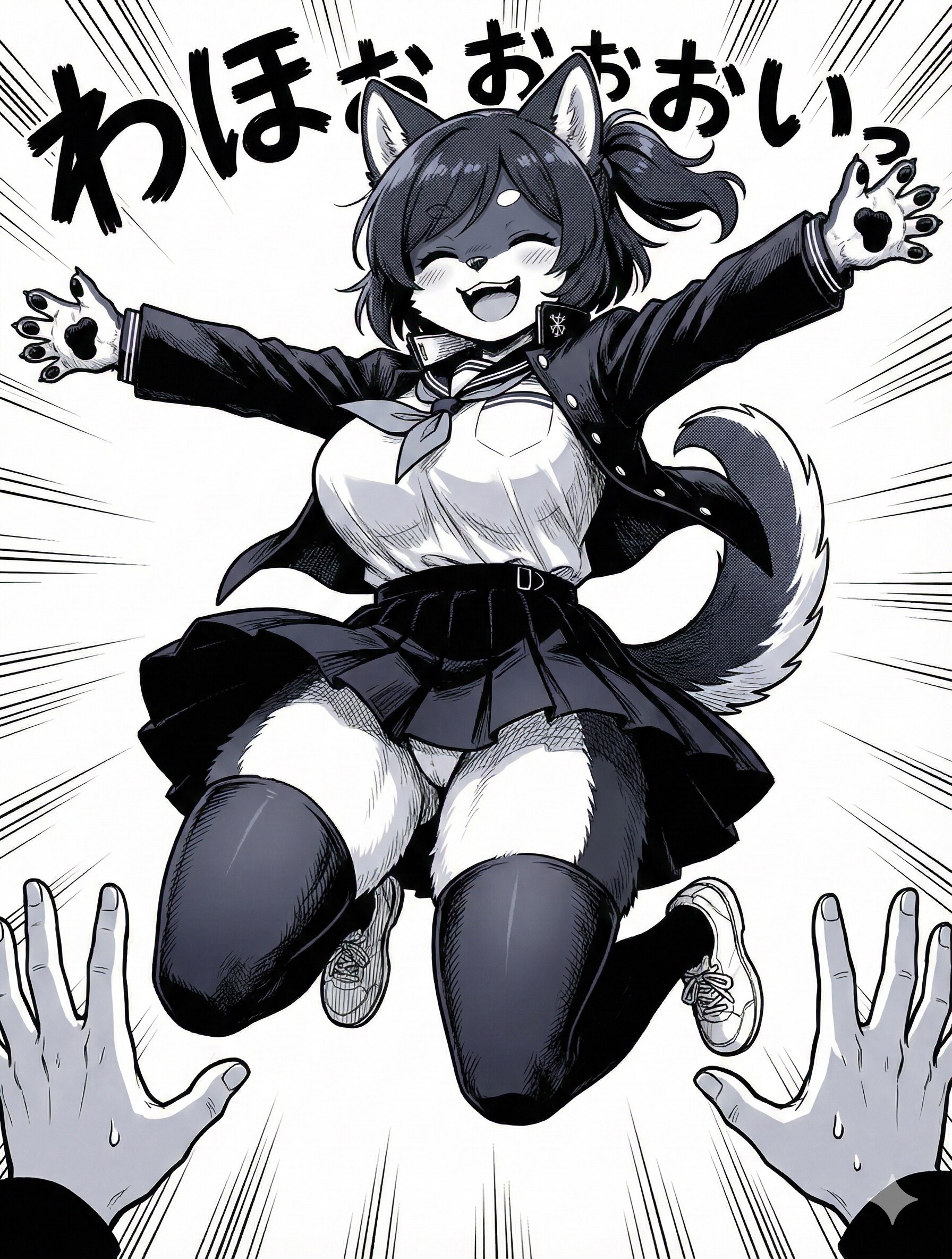 飛来せる黒柴