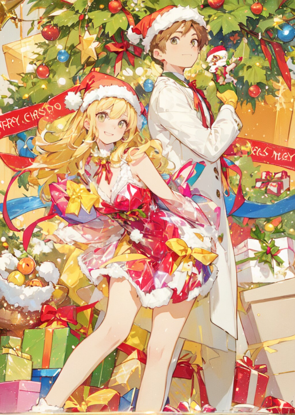 [2枚] 97’’ Chrismas Party【手描きCGをi2iでAIイラストにしてみた】