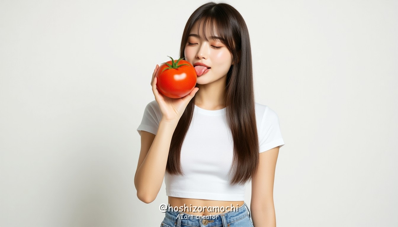 官能的なトマトの味わい体験 - A sensual tomato tasting experience | の人気AIイラスト・グラビア