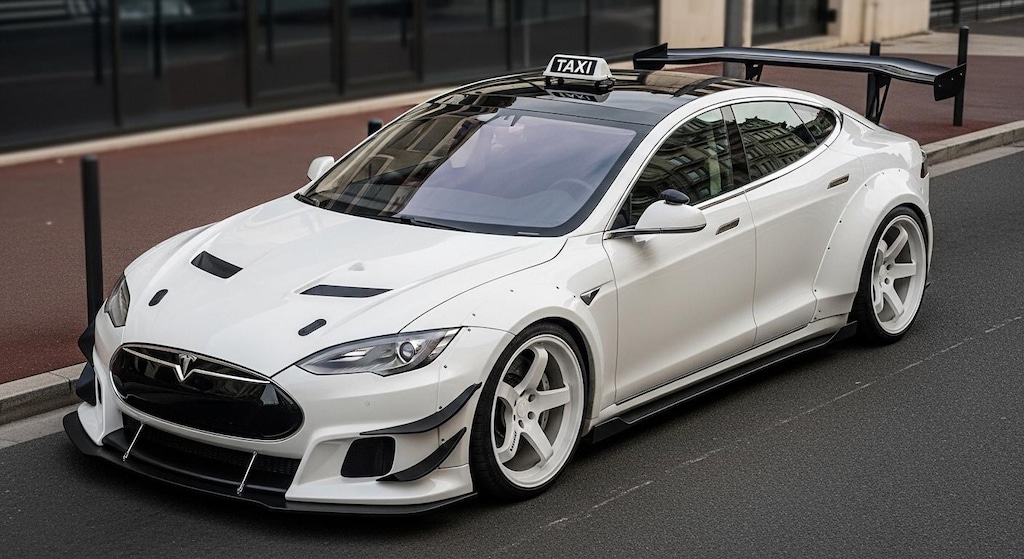 テスラセダンタクシーのドリ車