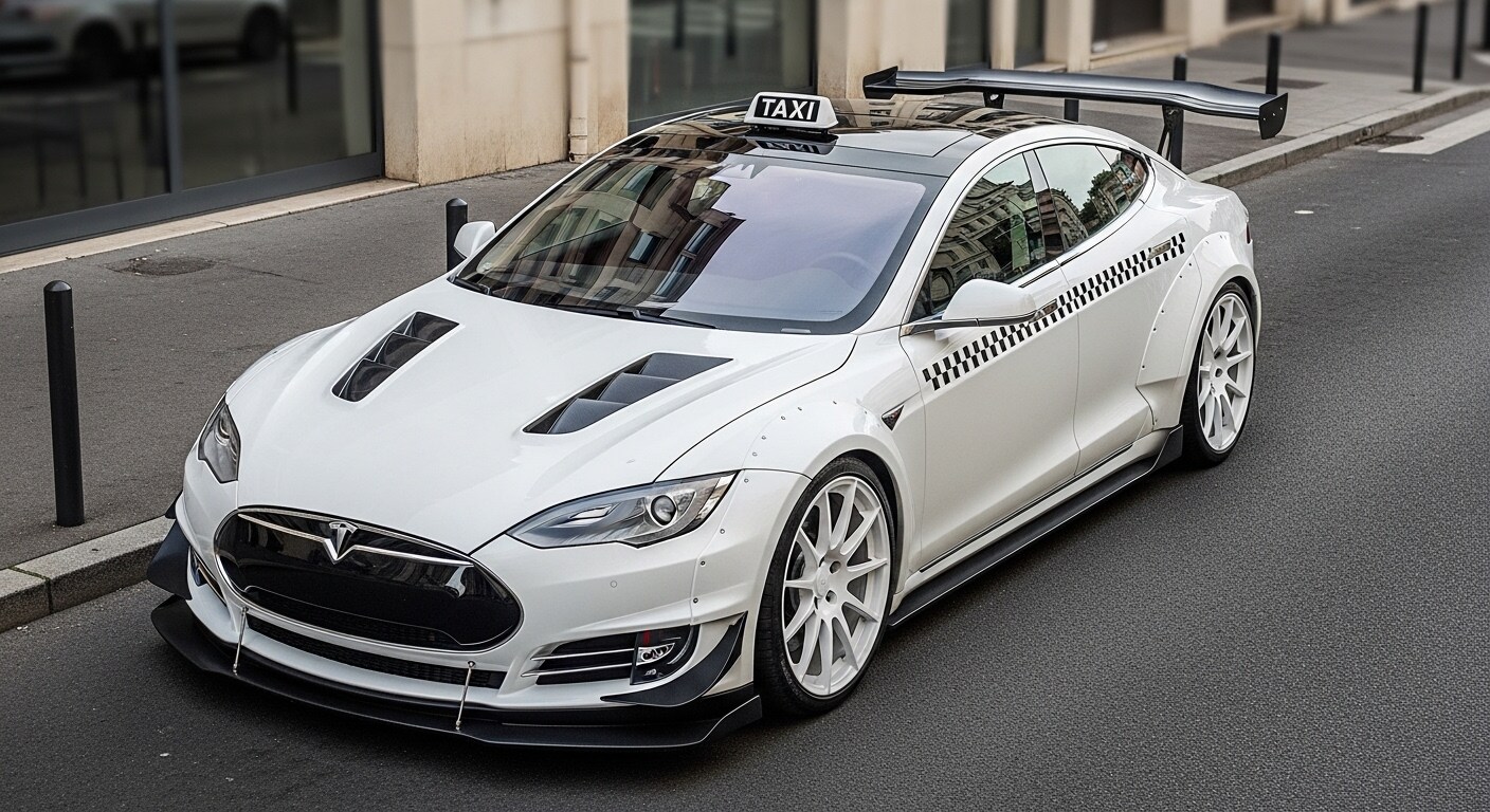 テスラセダンタクシーのドリ車 | の人気AIイラスト・グラビア