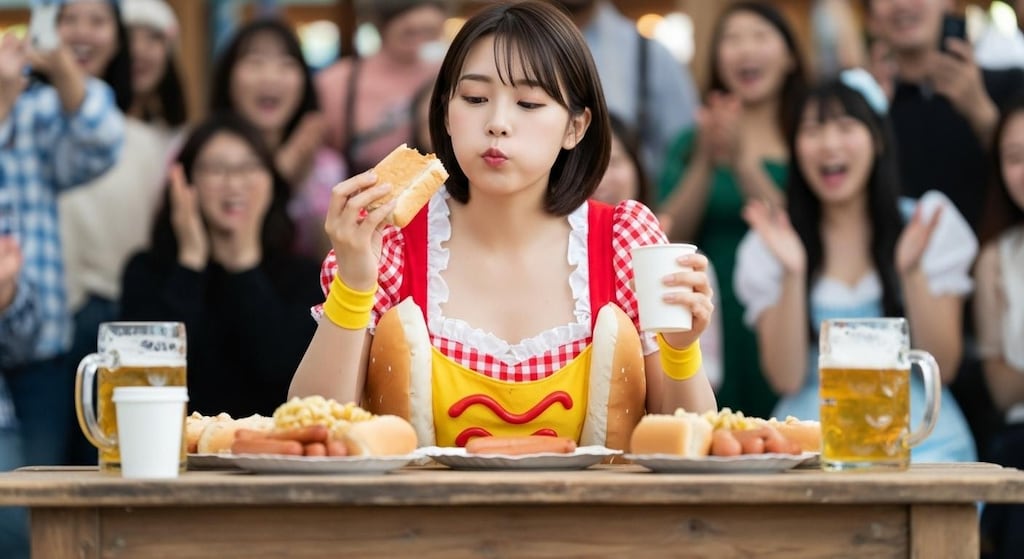 大食い大会のリケジョ