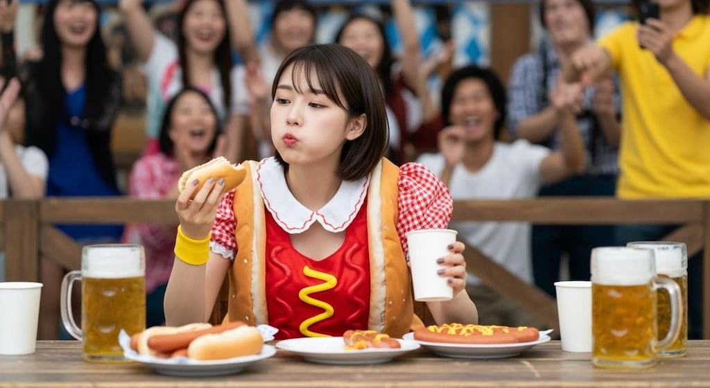 大食い大会のリケジョ