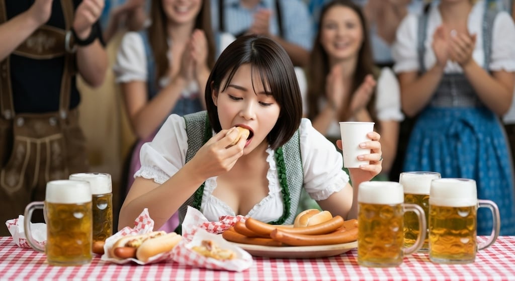 大食い大会のリケジョ