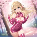 桜の森とエルフ娘 2枚目