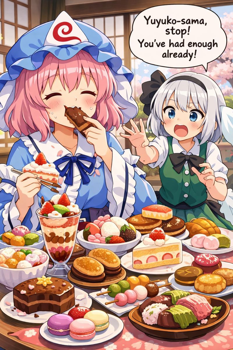 食べ過ぎです幽々子様！！ | の人気AIイラスト・グラビア