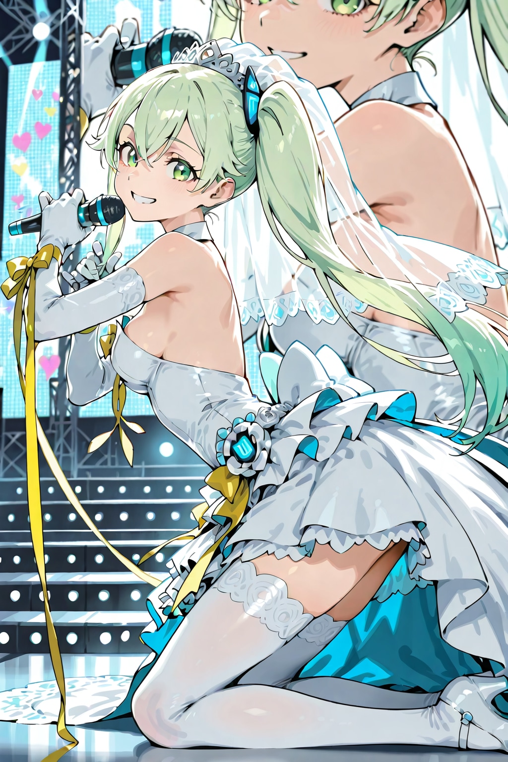 どーしてウエディングコスでステージまで全力疾走せにゃいかんのよー（よその子アイドル 萌葱 喜緑）