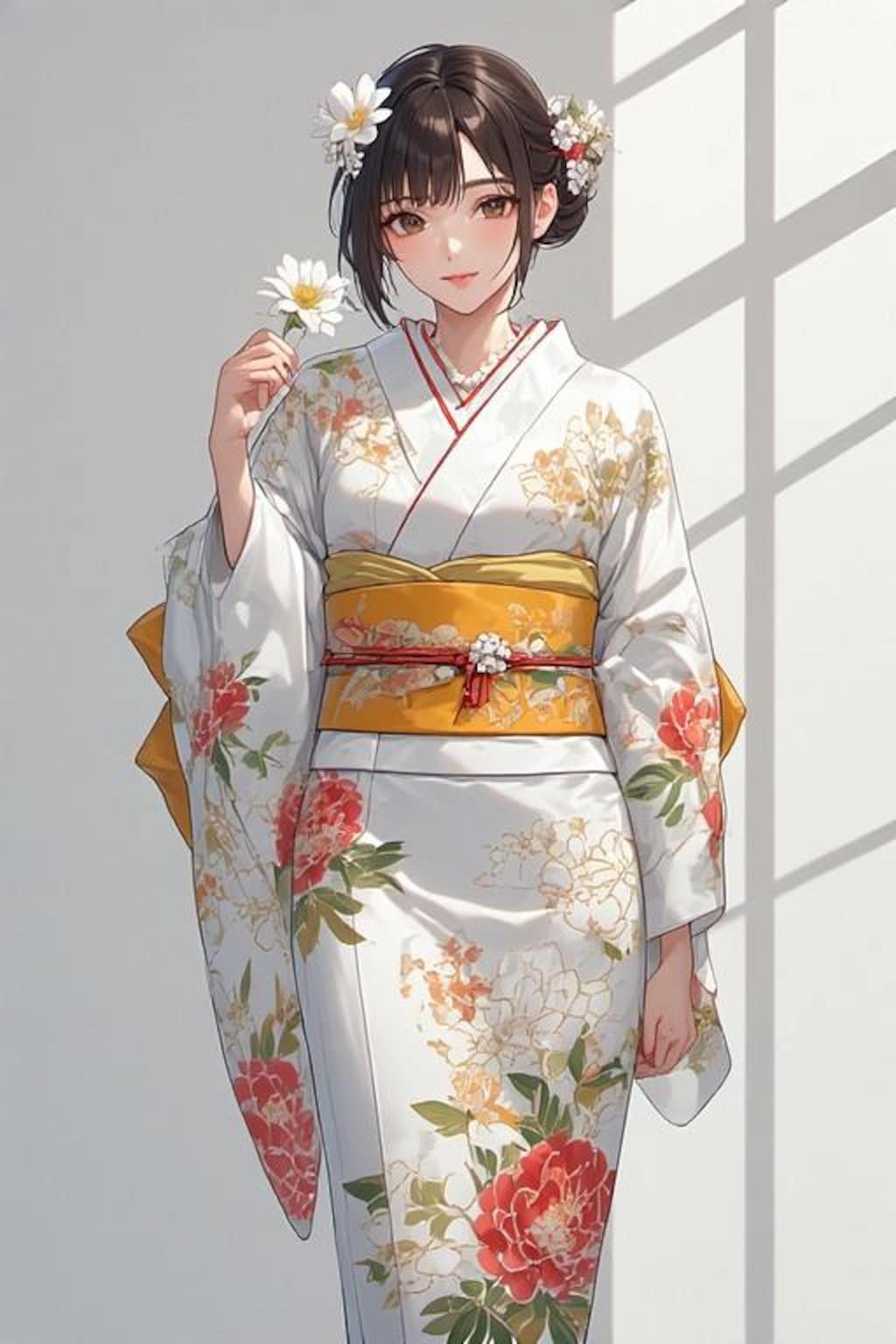 椿のお着物で春を感じる