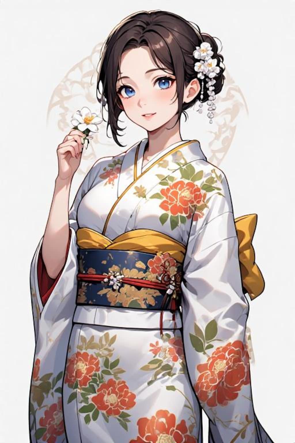 椿のお着物で春を感じる